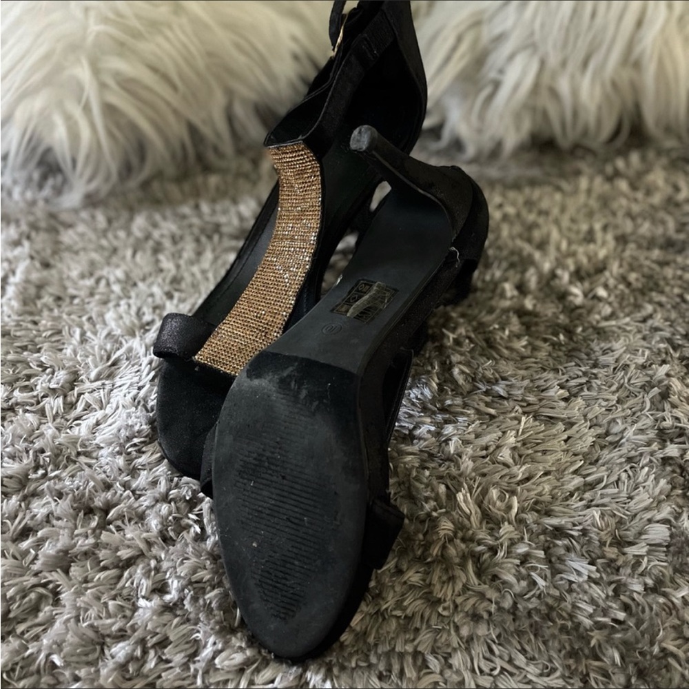 Lane Bryant, open toe, zip back heels.